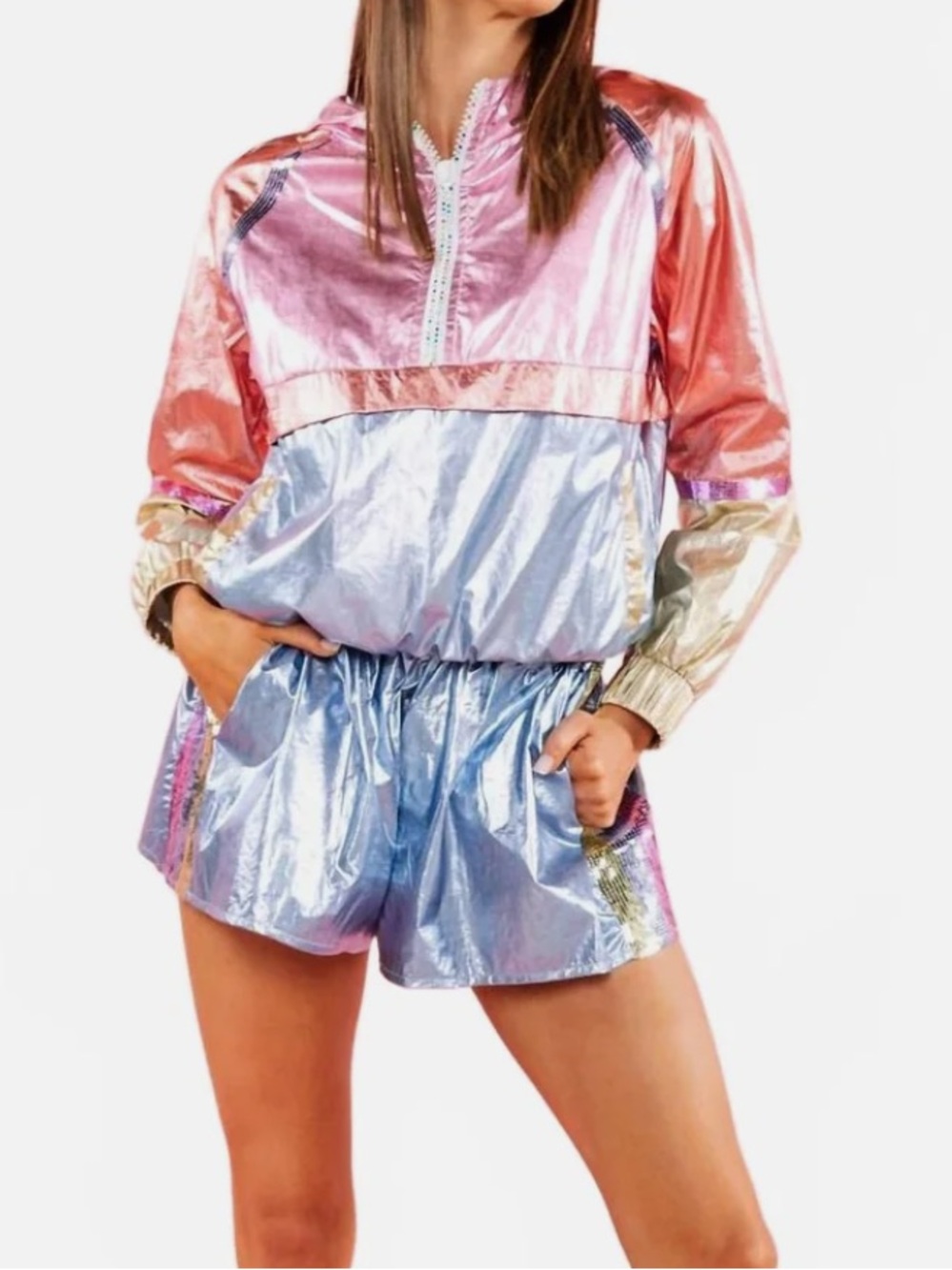 QUEEN OF SPARKLES Iridescent bomber jacket S & M
